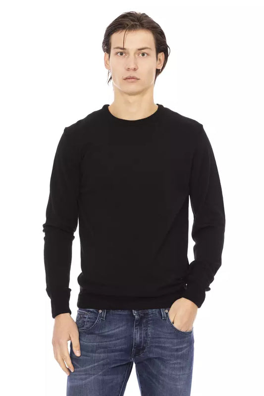 Schwarzer Stoff Herren Pullover