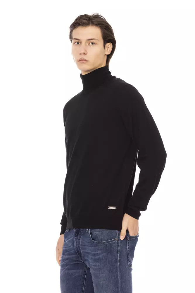 Schwarzer Stoff Herren Pullover