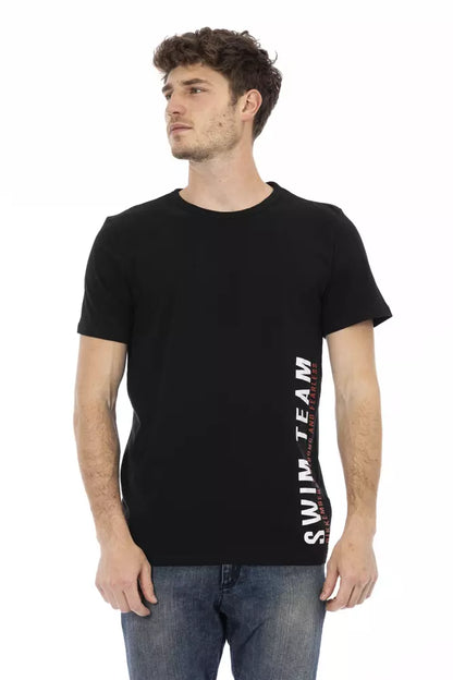 Camiseta de algodón negra para hombre