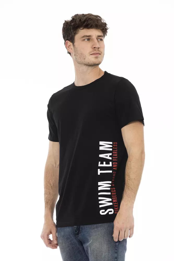 Camiseta de algodón negra para hombre