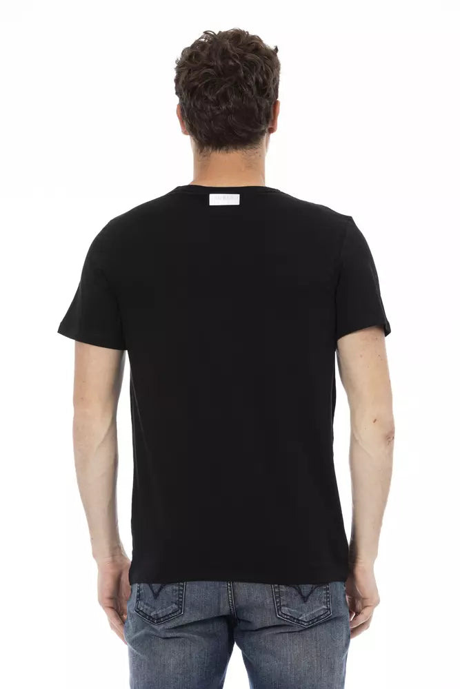 Camiseta de algodón negra para hombre