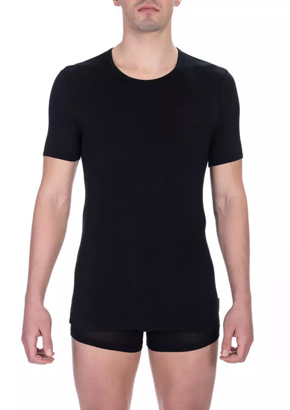 Camiseta de viscosa negra para hombre