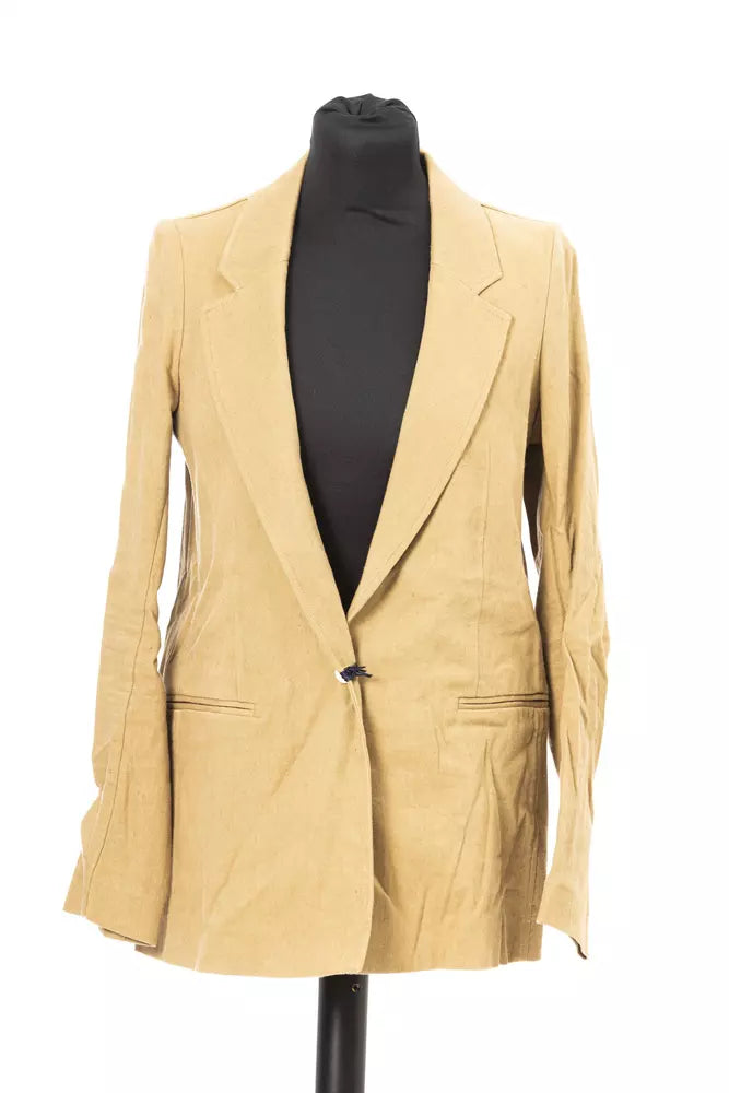 Blazer de algodón beige para mujer