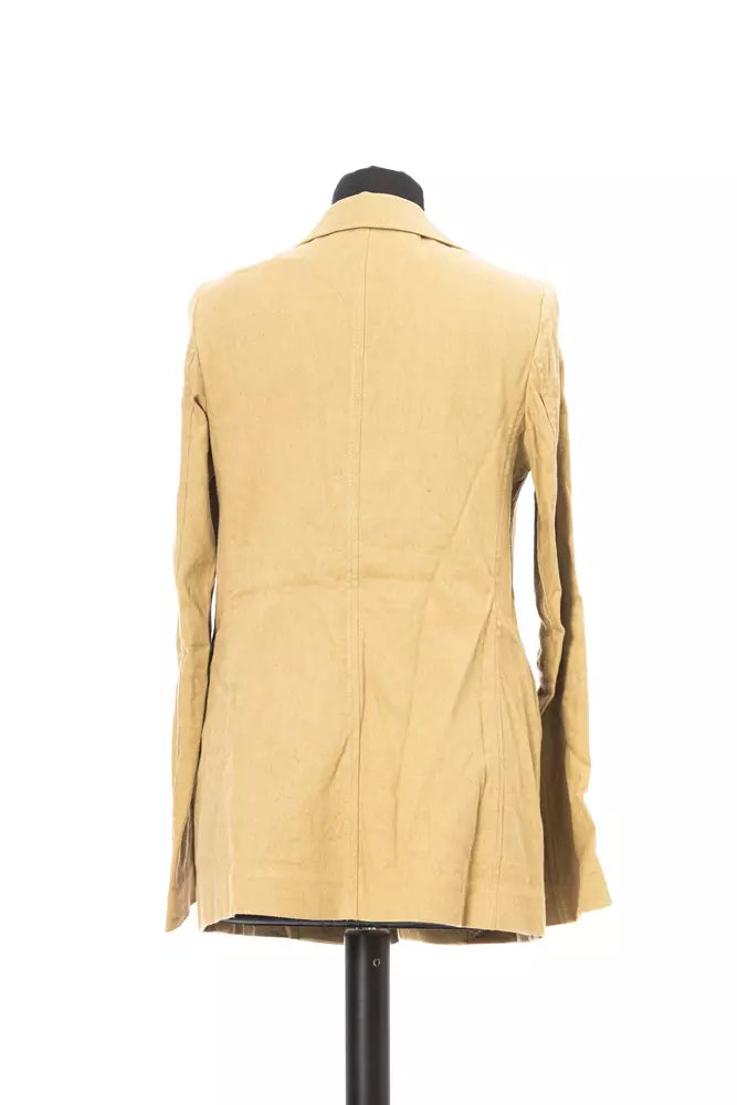 Blazer de algodón beige para mujer