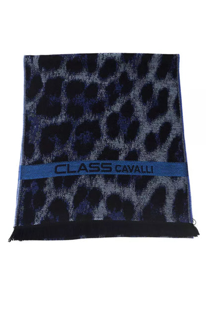 Blue Wool Men Scarf