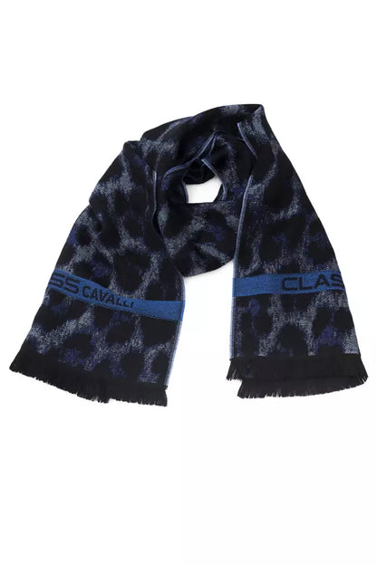 Blue Wool Men Scarf