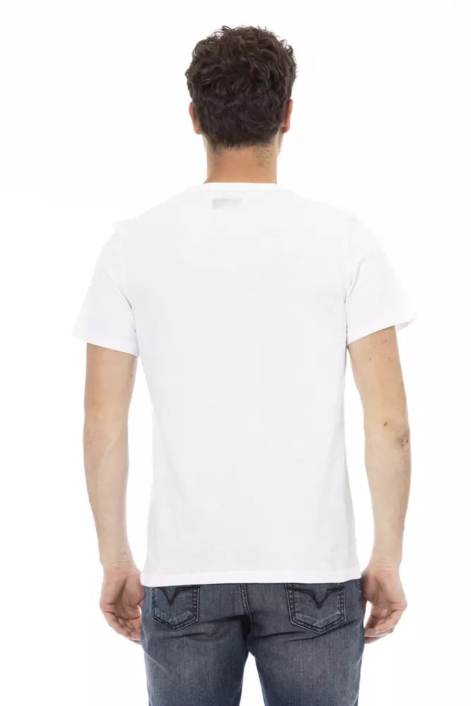 Elegant White Front Print T-Shirt