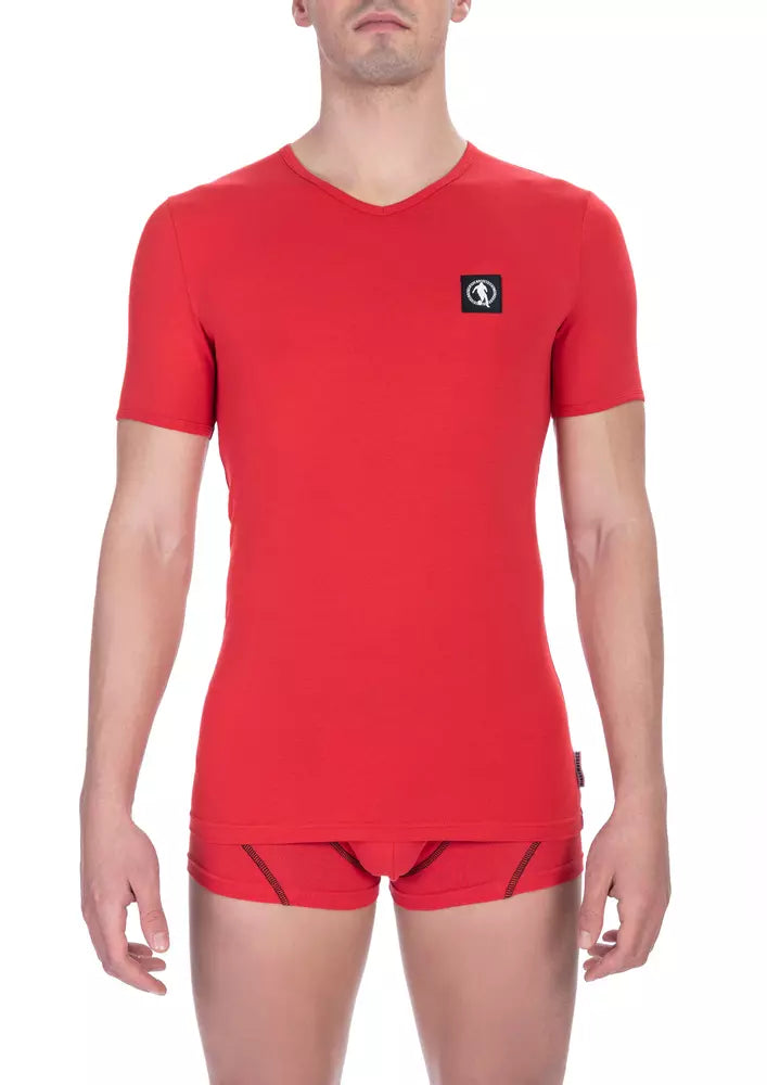 Camiseta de algodón roja para hombre