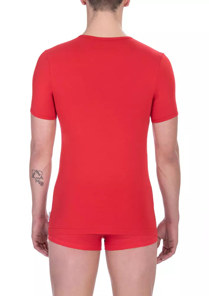 Camiseta de algodón roja para hombre