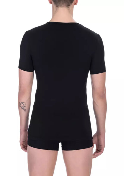 Camiseta de algodón negra para hombre