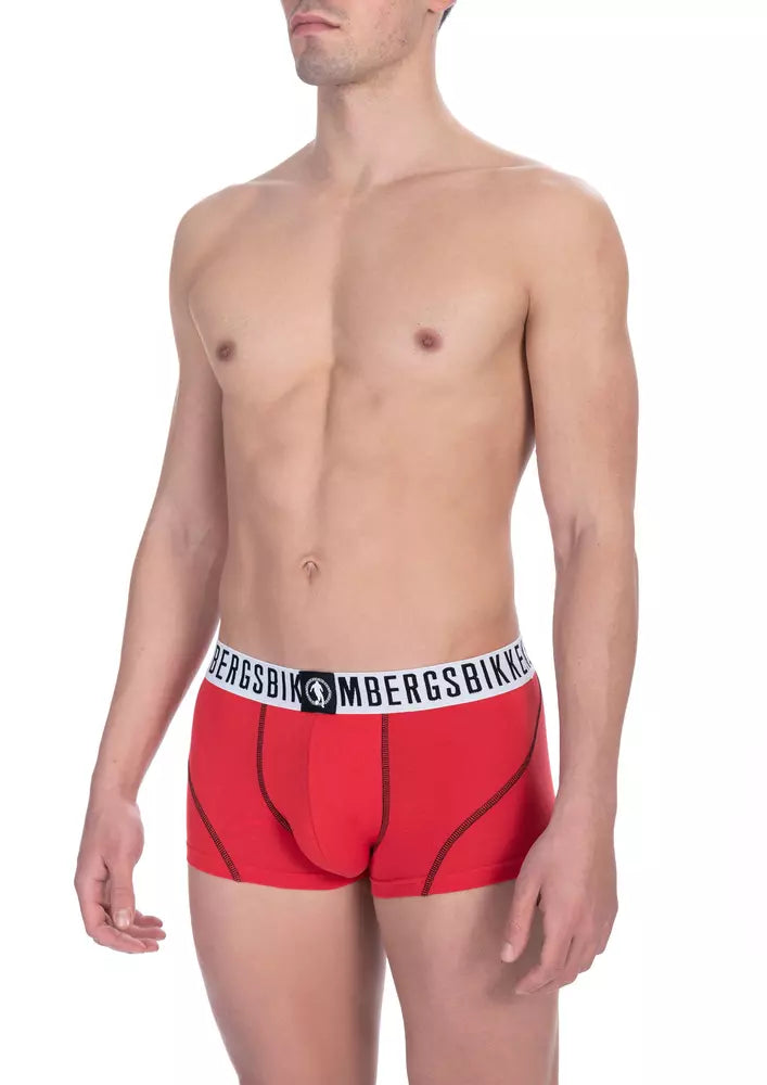 Calzoncillos bóxer de algodón rojo para hombre