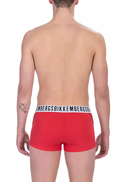 Calzoncillos bóxer de algodón rojo para hombre