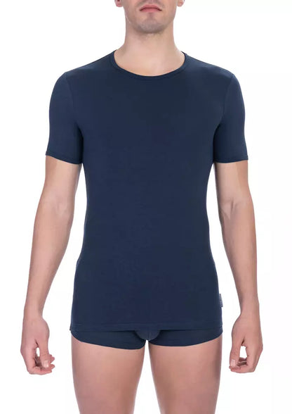 Camiseta de algodón azul para hombre