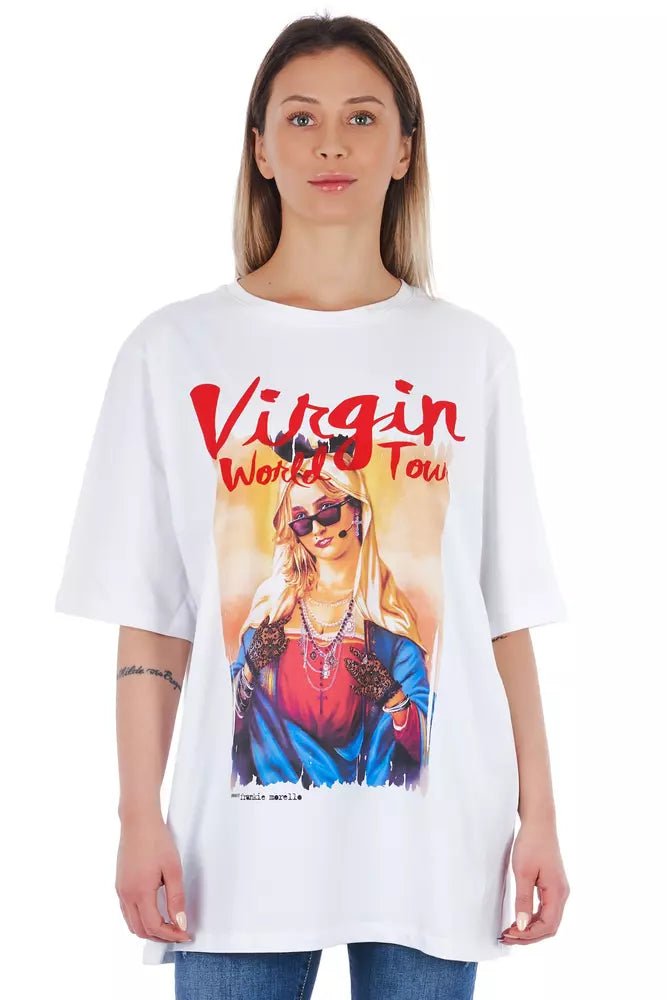 Camiseta de algodón blanca para mujer