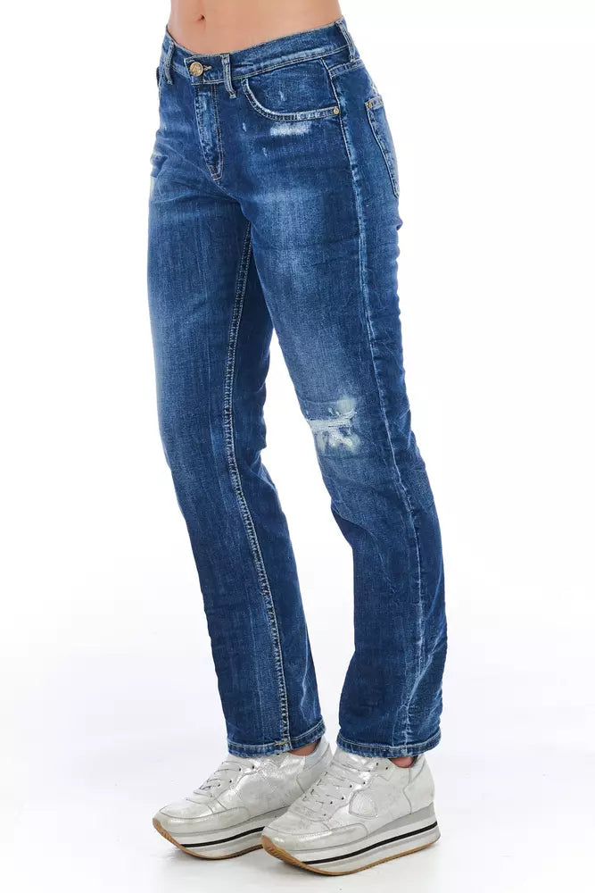 Blue Cotton Women Jeans