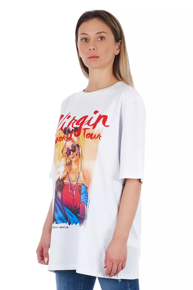 Camiseta de algodón blanca para mujer