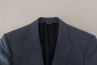 Elegante blazer deportivo azul de botonadura sencilla