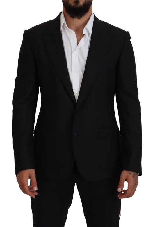 Elegant Single-Breasted Wool Blend Blazer