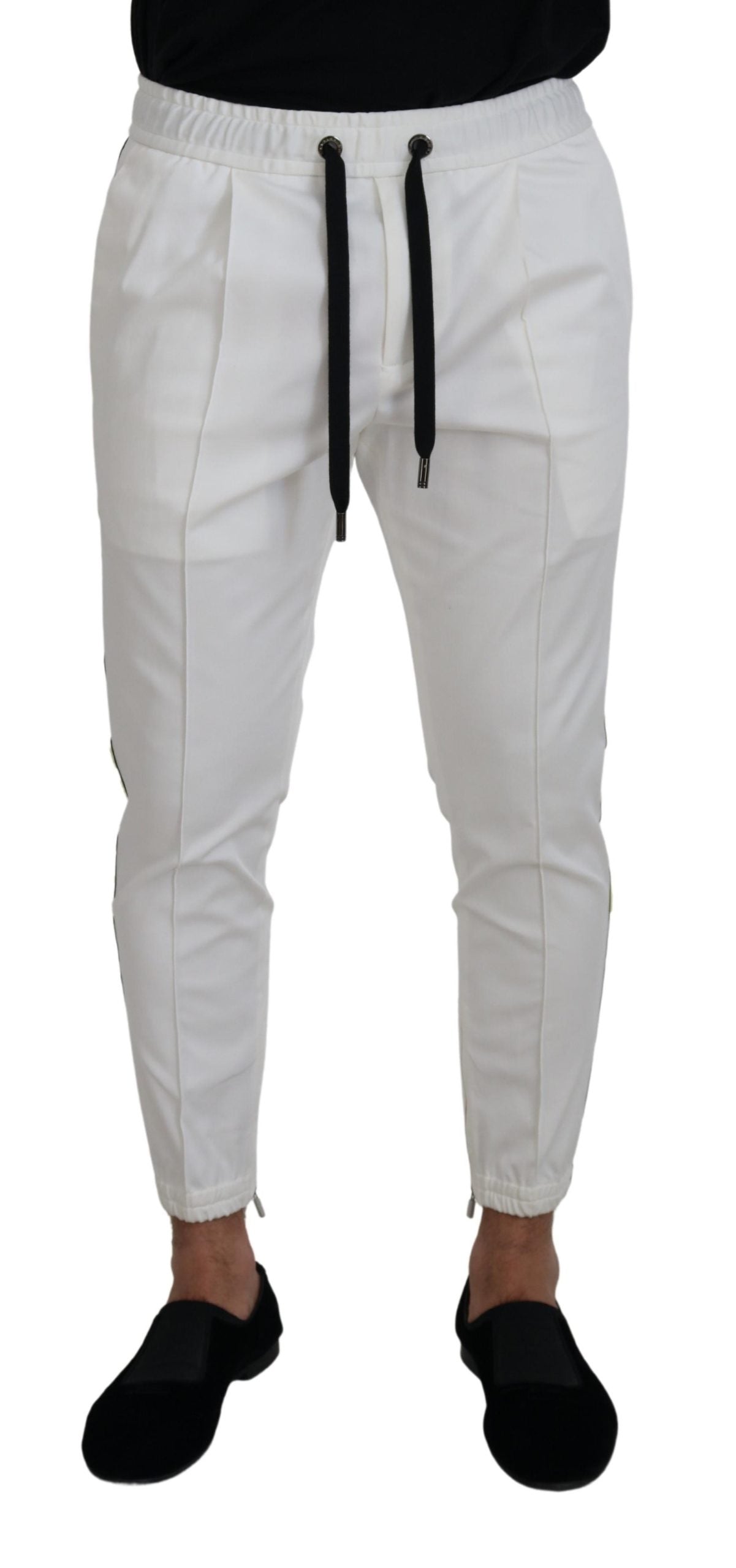 Pantalones deportivos elegantes de algodón blanco