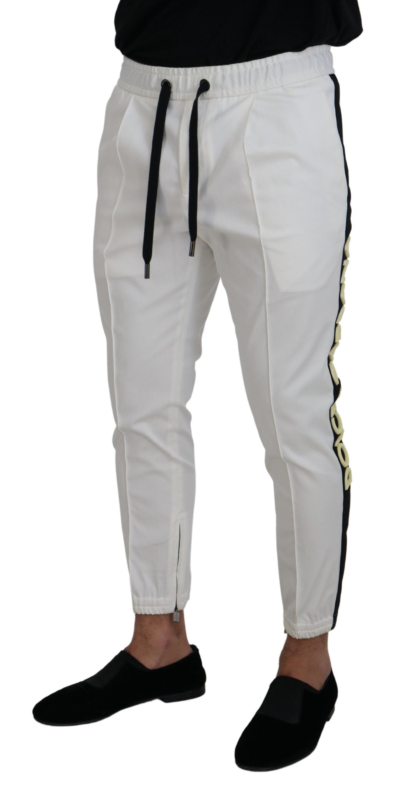 Pantalones deportivos elegantes de algodón blanco