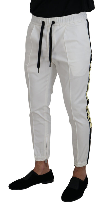 Pantalones deportivos elegantes de algodón blanco