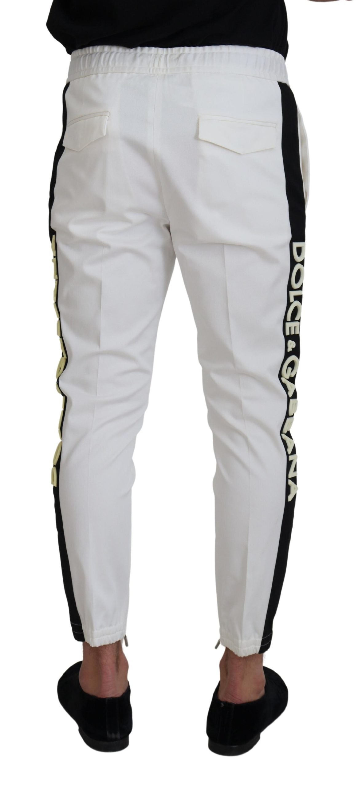 Pantalones deportivos elegantes de algodón blanco