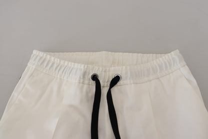 Pantalones deportivos elegantes de algodón blanco