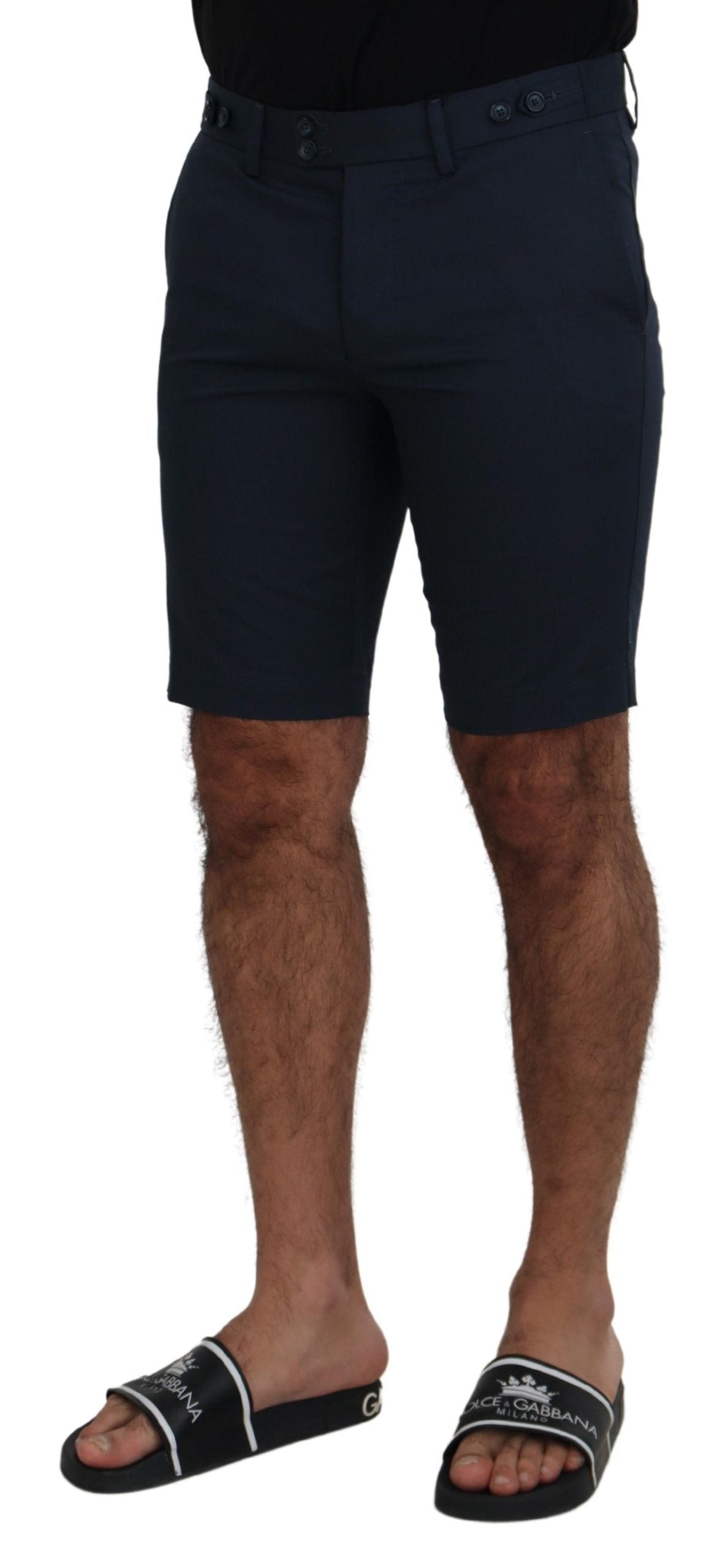 Elegante blaue Shorts aus Baumwollmischung