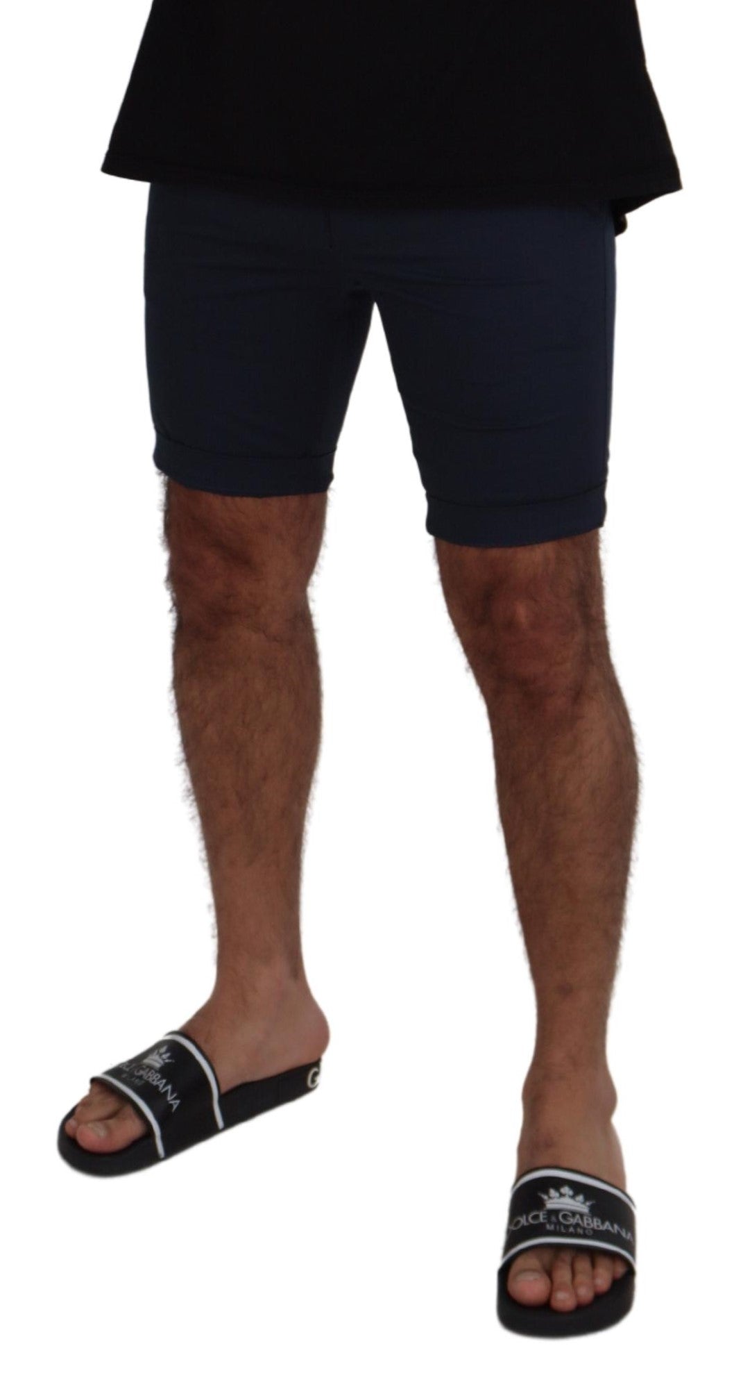 Elegante blaue Shorts aus Baumwollmischung