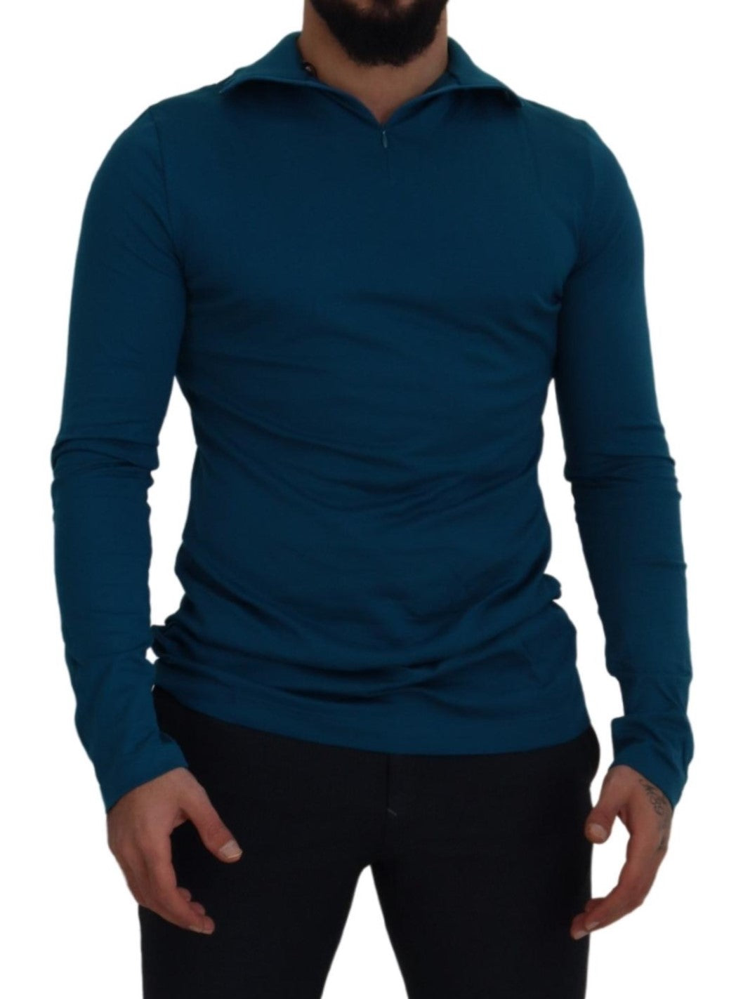 Eleganter blauer Pullover aus Baumwolle