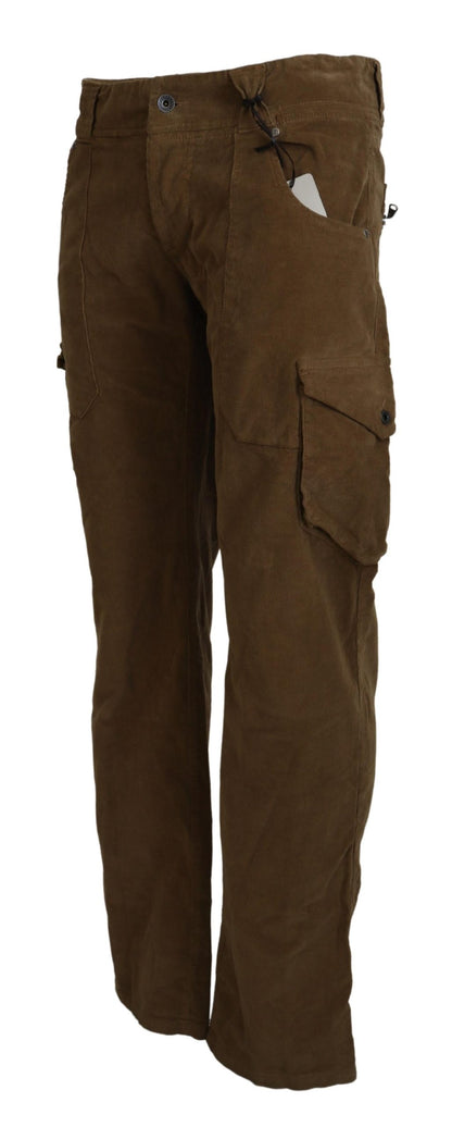 Pantalones cargo elegantes de pana marrón