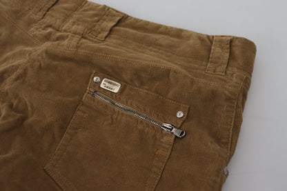 Pantalones cargo elegantes de pana marrón