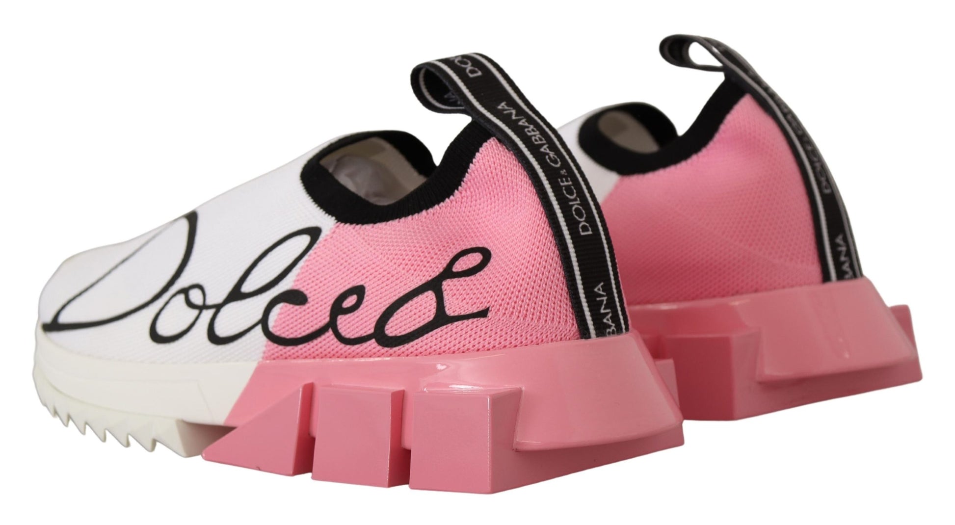 Edle Sorrento Slip-On Sneaker in Weiß &amp; Pink