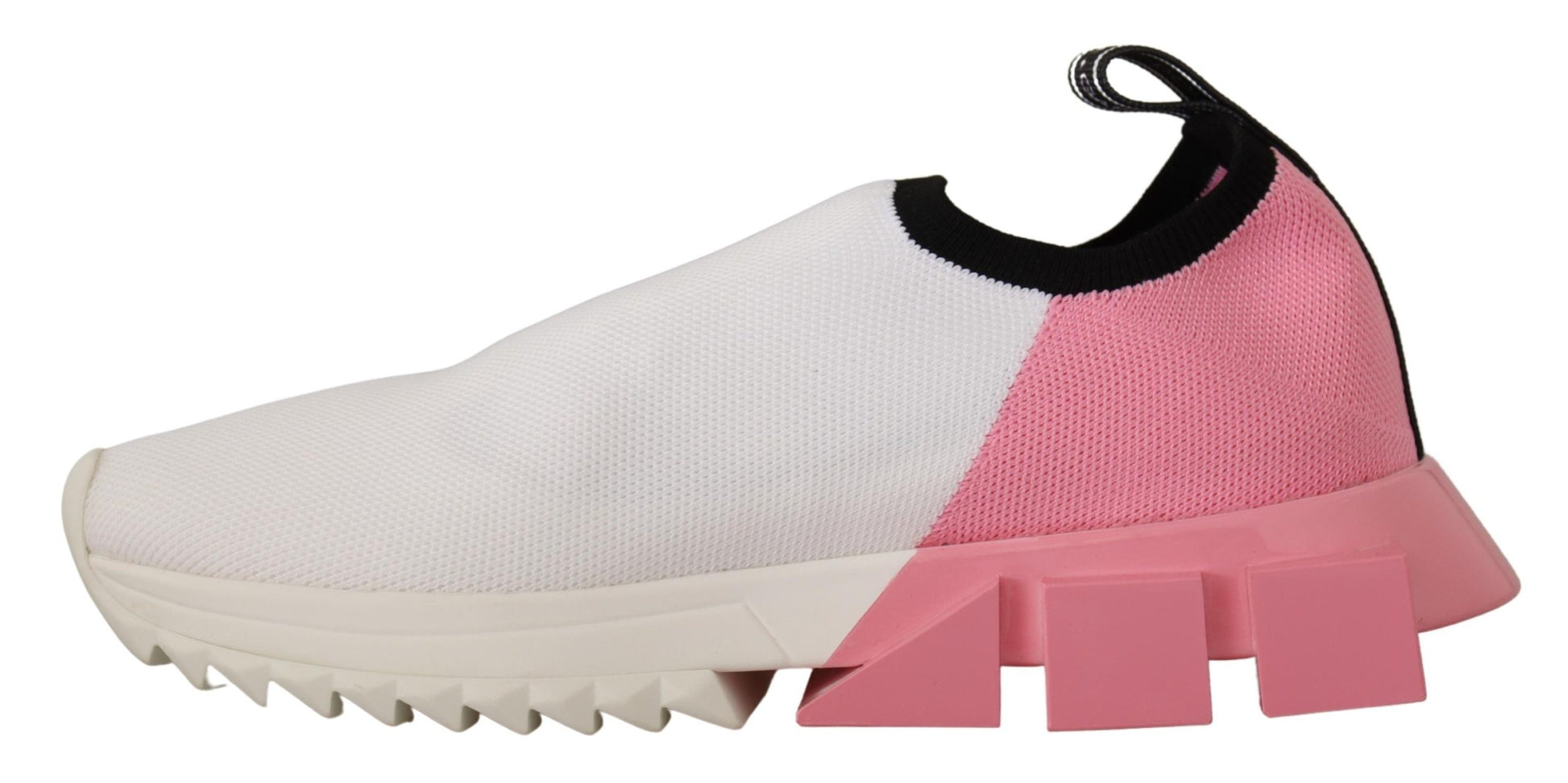 Edle Sorrento Slip-On Sneaker in Weiß &amp; Pink