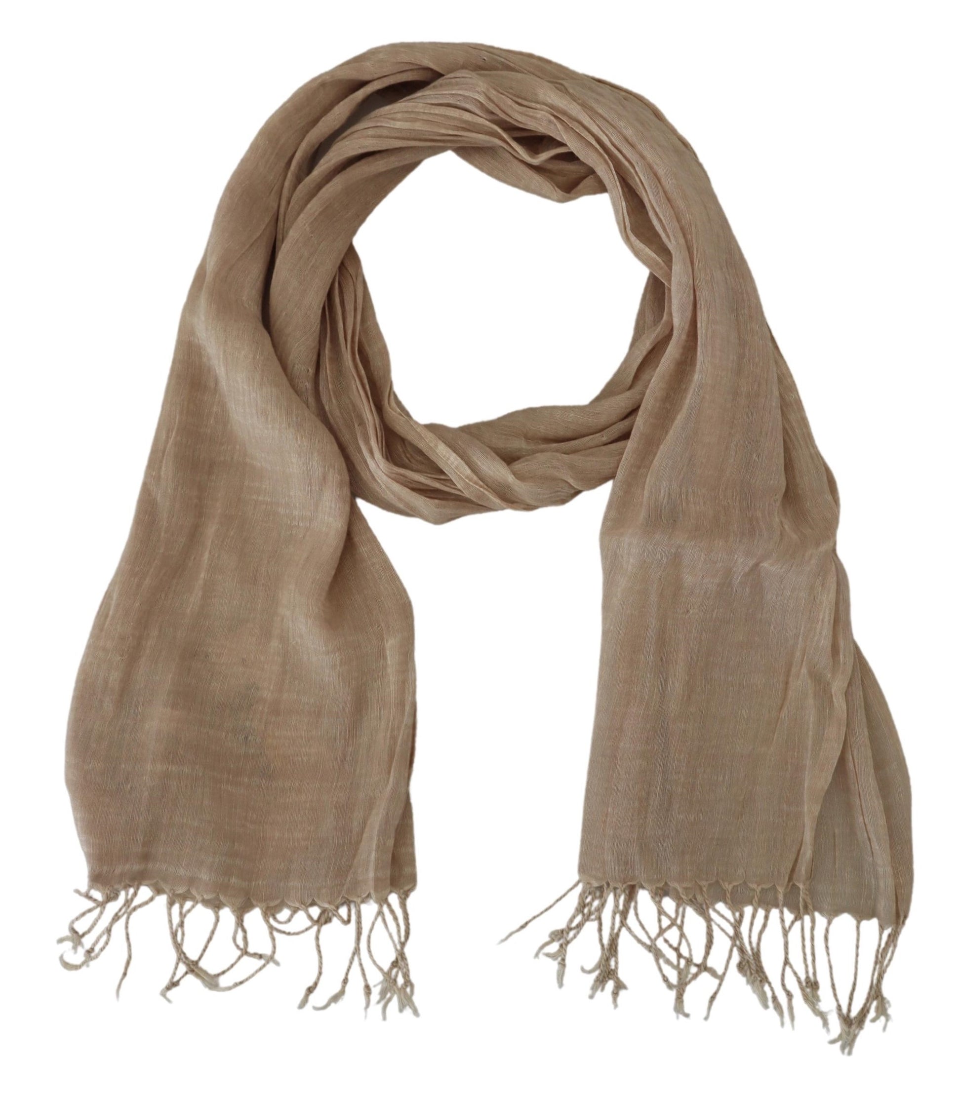 Chic Beige Fringed Scarf for Women