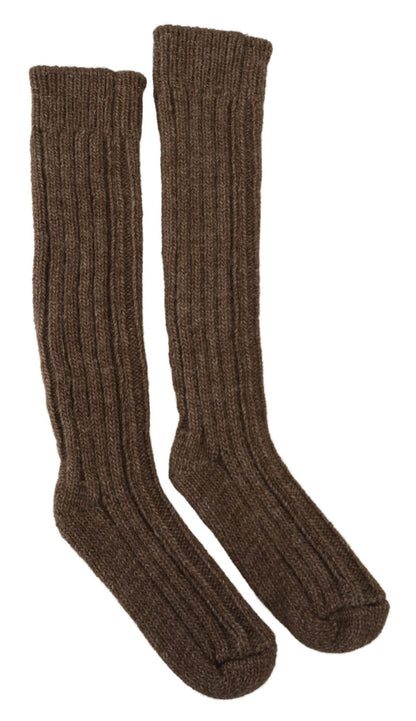 Schicke Over-Calf-Socken aus Wollmischung in Braun