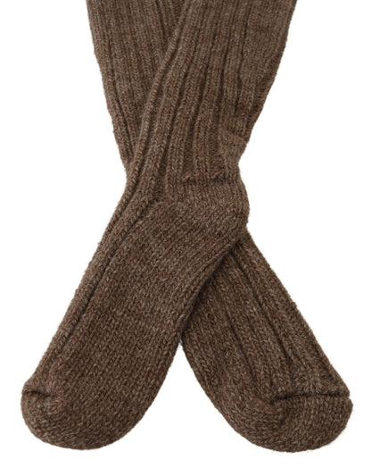 Schicke Over-Calf-Socken aus Wollmischung in Braun