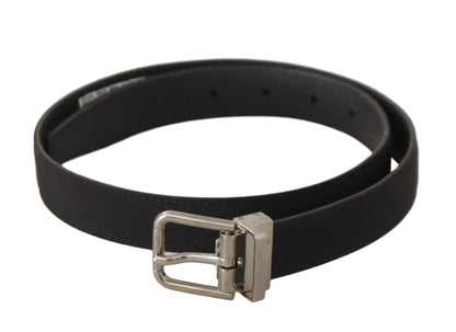 Elegant Black Canvas & Leather Belt