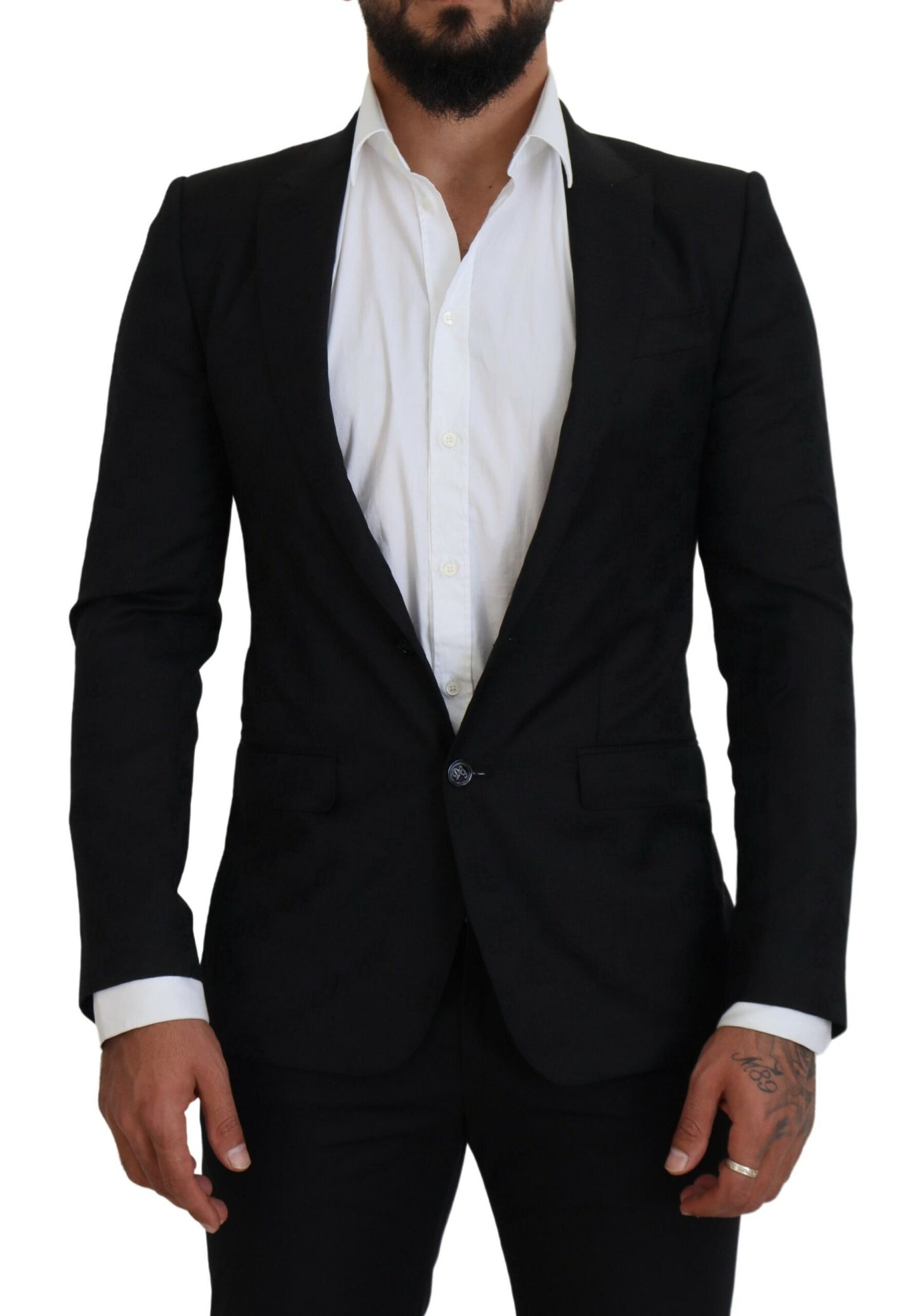 Elegant Martini Style Black Formal Blazer