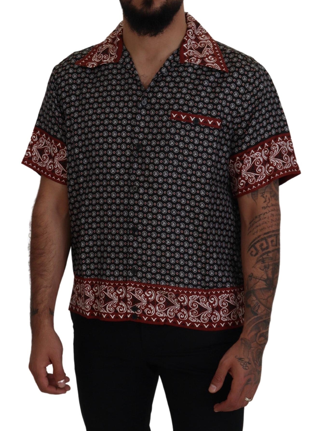 Camisa casual elegante de seda multicolor