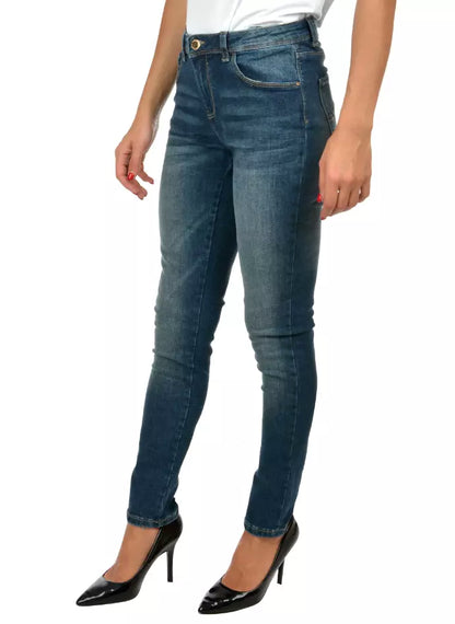 Blue Cotton Women Jeans