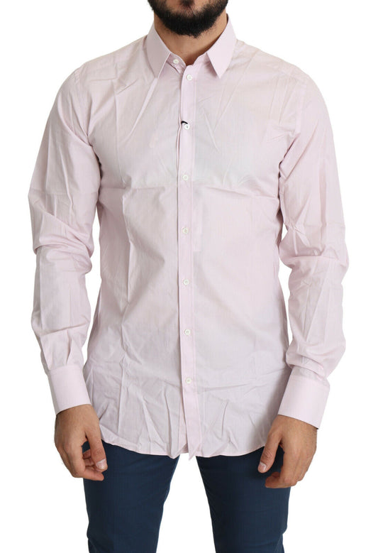 Camisa elegante de vestir entallada de color rosa