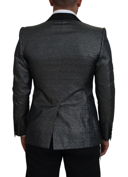 Elegante blazer de jacquard de botonadura sencilla