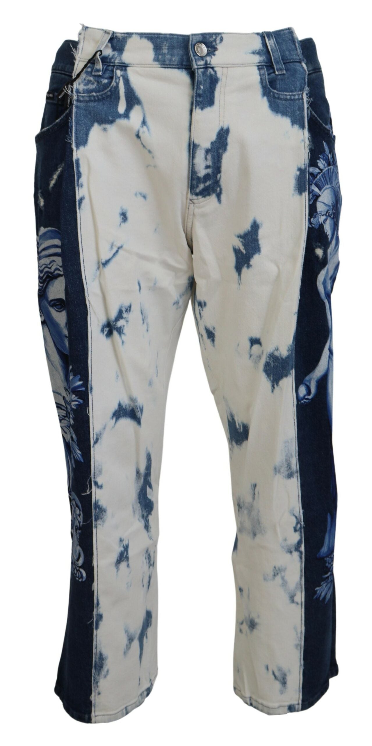 Elegante Loose Fit Denim-Hose mit einzigartigem Print