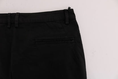 Schicke schwarze Slim Fit-Stretch-Hose aus Baumwolle