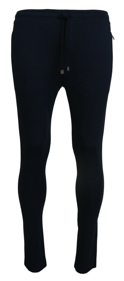 Elegant Blue Casual Track Sweatpants