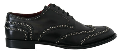 Elegantes zapatos Derby negros con tachuelas