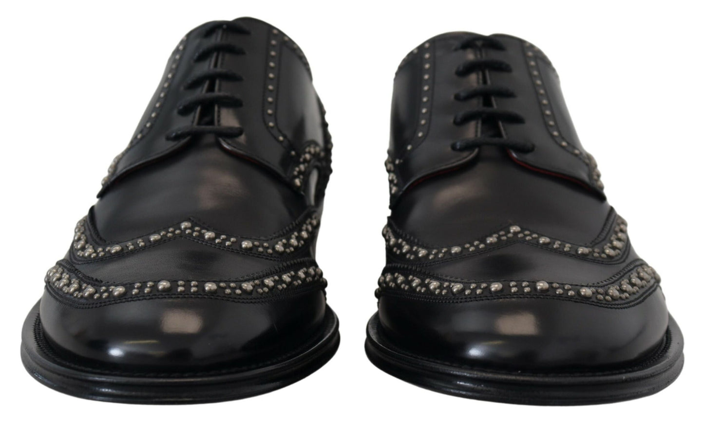 Elegantes zapatos Derby negros con tachuelas