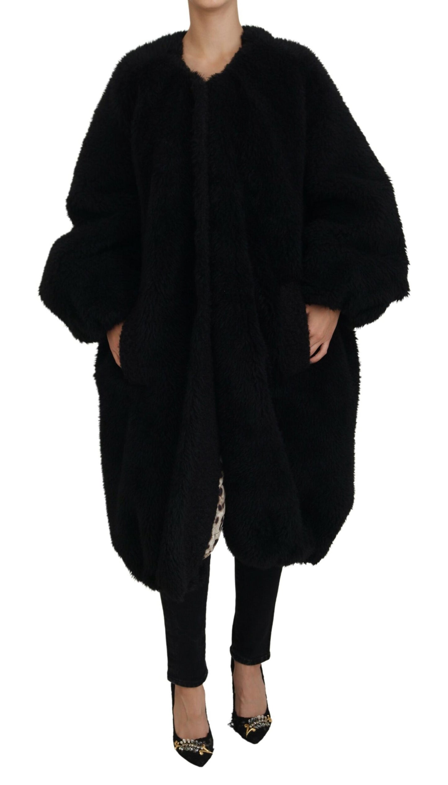 Elegante schwarze Manteljacke aus Kaschmirmischung