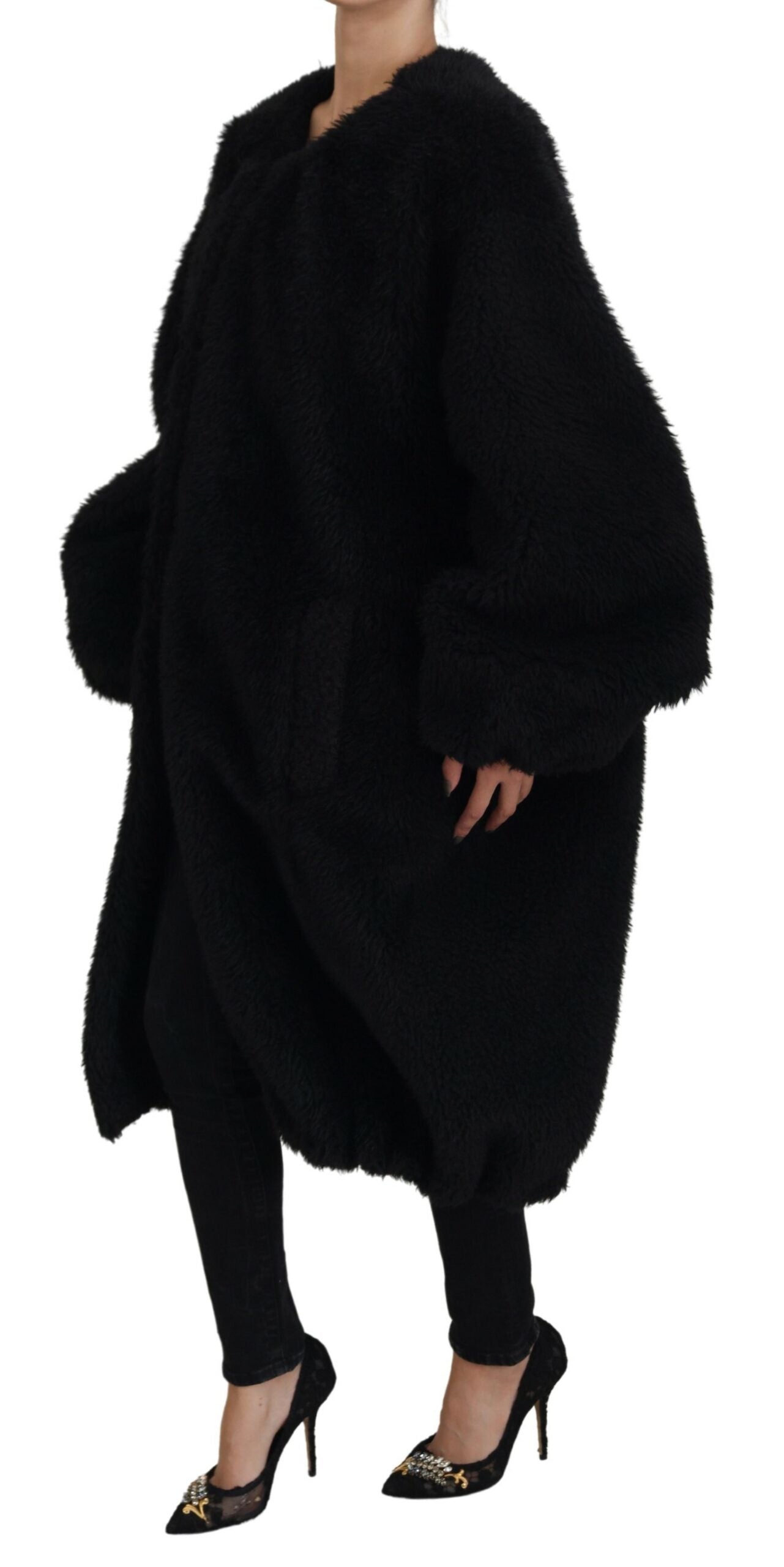 Elegante schwarze Manteljacke aus Kaschmirmischung